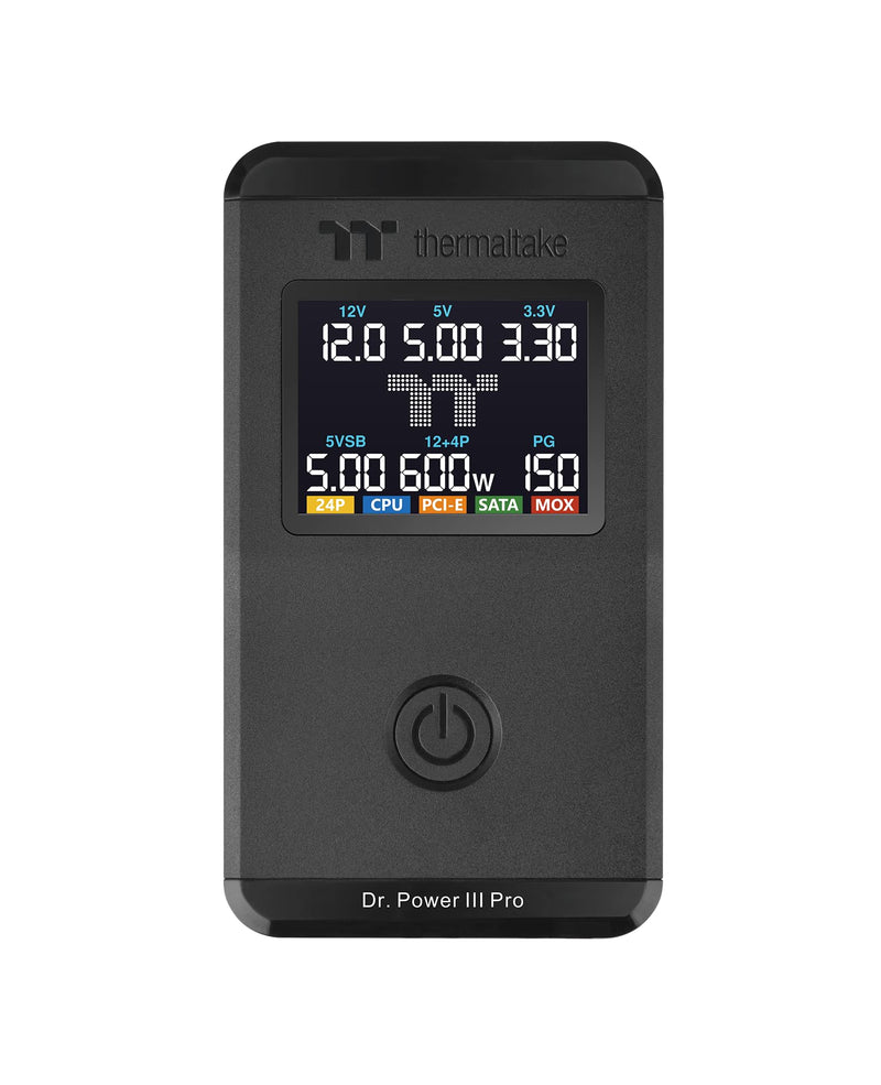 Thermaltake Dr. Power III Pro Power Supply Tester | LCD Diagnostics | ATX12V v3.1 | PCIe 12V‑2x6 | Auto/Manual | Alarm