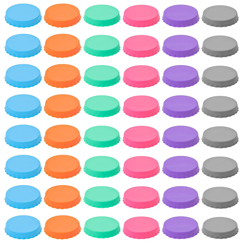 48pcs Silicone Soda Lid Set, 6 Colors Reusable Spill-Proof Drink Can Covers, Food Grade Flexible Protector for Cola Beer Juice Energy Beverages 48