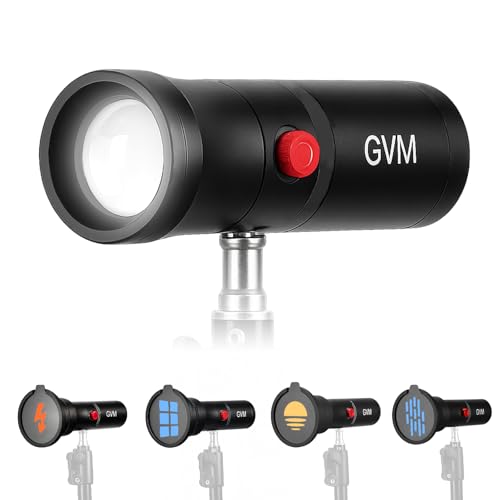 GVM PZ10C RGB Photography Flashlight, 12W Portable LED Video Spotlight, 4 Colors & 20 GOBO Effects, CRI95+, 7500mAh Battery, Handheld Camera Light for Photography, Filming & Studio, USB