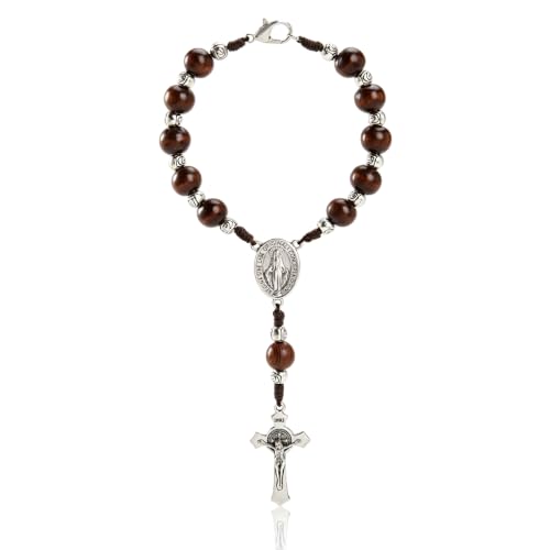 Steering Wheel Rosary Charm - Car Rosary Steering Wheel Charm wooden