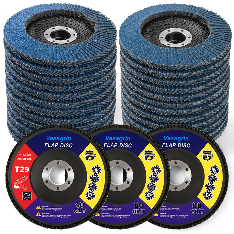 Flap disc 125 for metal, wood, steel. Fast and precise cutting. T29 flap discs, 20 pieces, blue. Grinding mop discs, 125mm, for angle grinders. 5×P40/60/80 125 mm, 15 pieces, mixed grits.