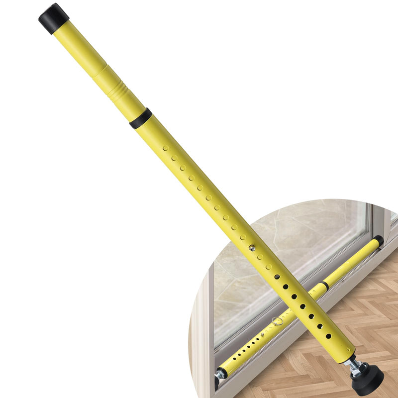 Sliding Door Security Bar, 17.7-50.5inch Heavy Duty Adjustable Sliding Patio Door Lock Bar with Rubber Tips,Diameter 1inch Window Security Bar for Home Apartment Travel Children Women (Yellow) 1 Yellow