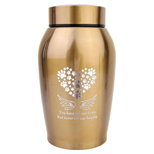 Cremation Urns for Human Ashes Adult for Woman Men with Wings of Angel Gold Middle