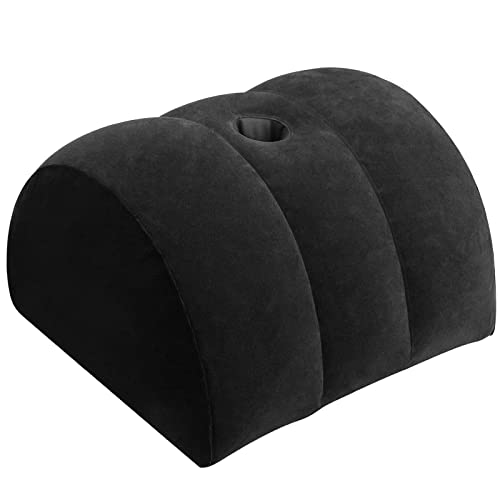 Inflatable Wedge Pillow for Travel & Sleeping - Portable Back,Knee,Leg Position Support Pillow,Ergonomic Arm Wedge Pillow,Camping,Lightweight Bed Sofa Positioner (Black) Black
