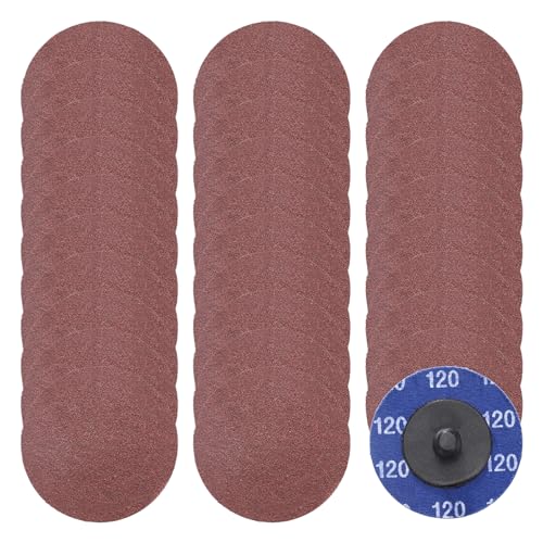 BOLTALIVON 2-inch aluminum oxide die grinder sanding disc, 120 grit quick change disc