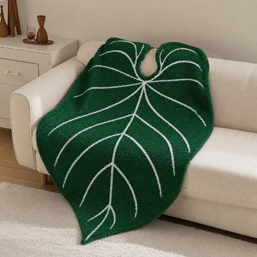 Leaf Sherpa Blanket Large – Soft Throw for Sofa & Bed