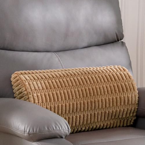 Lumbar Support Pillow for Recliner Chair/Office Chair/Couch, Memory Foam Back Support Cushion with Adjustable Strap, Recliner Cushions for Lower Back Pain Relief, Sleeping, Washable Cover, Brown Large