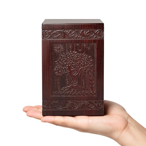 SOITIS Urns for Human Ashes 6" Wood Tree of Life Small Urns for Human Ashes