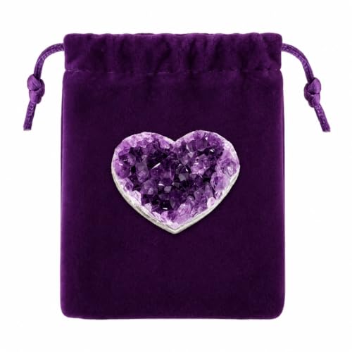 Natural Amethyst Crystals Heart Shaped Rocks Healing Stones Purple Gifts