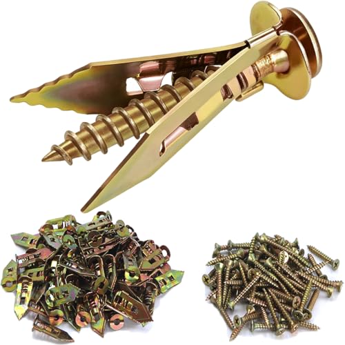 YZGOOO self-drilling drywall anchors with screws kit, 400-piece set in 0.43 x 1.17 inch size