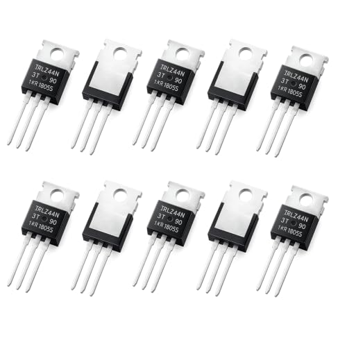 IRLZ44N N-Channel MOSFET 55V 47A TO-220AB Power MOSFET Logic Level for Switching and Control Electronics, IRLZ44NPBF Transistors, Pack of 10