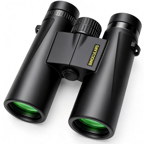Asacam 12x42 Binoculars for Adults, HD BAK4 Prism for Bird Watching Dark Black