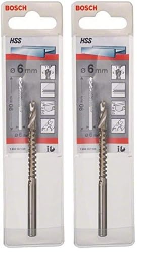 Bosch Professional Fräsbohrer HSS (Ø 6 mm), d:6mm (Packung mit 2) 6 x 90 mm (Packung mit 2)