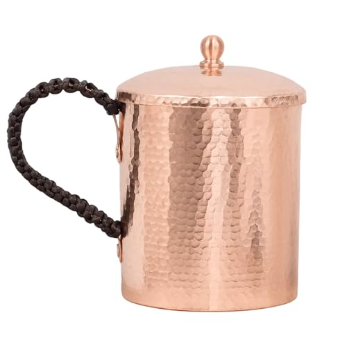 Solid Copper Cup – Hand-Hammered Ayurvedic Drinking Tumbler Copper-Cylindrical