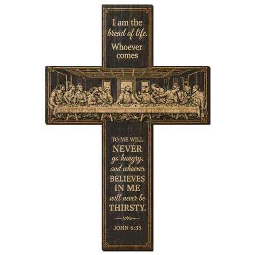 She Love Wooden Cross Wall Decor, 12 Inch Lightweight Christian Wall Art