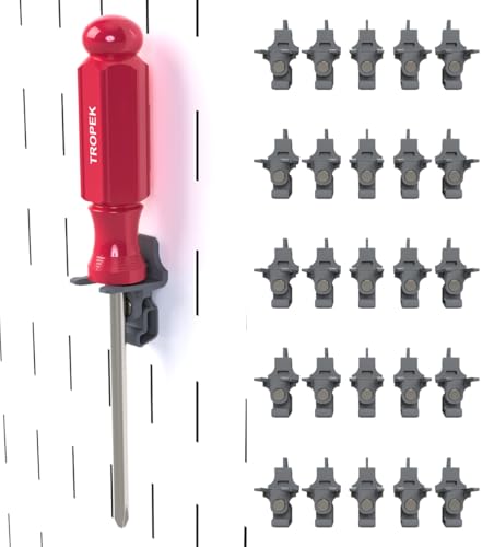 TROPEK 25-pack screwdriver bracket tool holsters for Wall Control tool wall organization