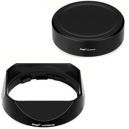 Hagoe Metal Square Lens Hood with Cap for Voigtlander Nokton 28mm F1.5 35mm F1.4 40mm F1.4 VM for Zeiss 2/50 Biogon T* 2/35 ZM Lenses, Bayonet,43mm UV Compatible Black Replaces LH-6