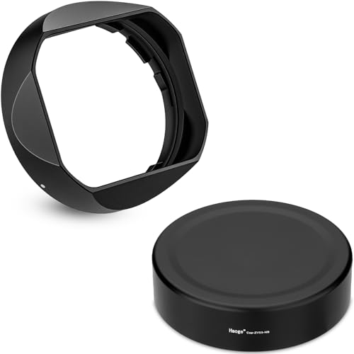 Haoge Bayonet Metal Square Lens Hood for Zeiss Biogon T* 28mm f/2.8 ZM,Biogon T* 25mm f2.8 ZM,C Sonnar T* 50mm f/1.5 ZM Lens Accessories LH-ZV03-NB Black,with Cap