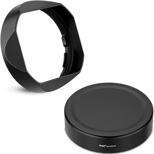 Haoge Bayonet Metal Square Lens Hood for Voigtlander NOKTON 35mm F1.2 II/III,40mm F1.2,50mm F1.2 Aspherical Lens for VM Mount Accessories LH-VM35-NB Black,with Cap