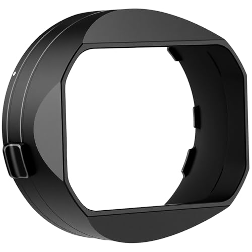Haoge GR4 Metal Square Lens Hood for RICOH GRVI HDF Camera Lens Accessories Bayonet Mount, Lock Button Design Square Lens Hood with Lock Buckle