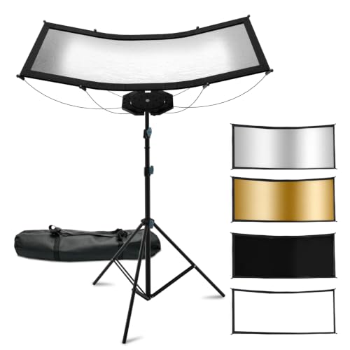 Photography Reflector with Stand, 59"x24" U-Shaped Light Reflector Kit 59"x24"