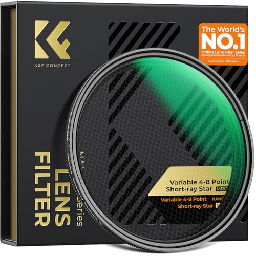 K&F CONCEPT 49mm Adjustable Star Filter 4-8 Point Short Starbursts