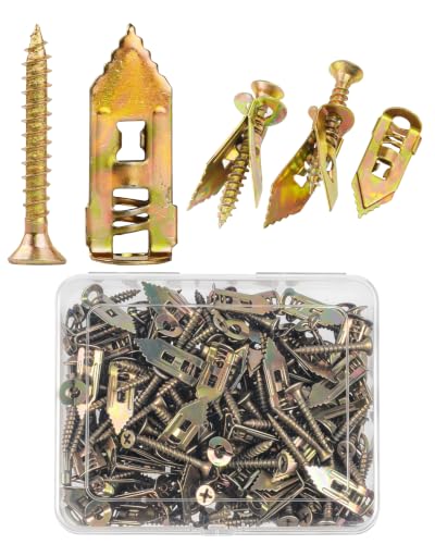 FAITIO 180-piece zinc alloy self-drilling drywall anchors with screws for hollow wall sheetrock and plasterboard