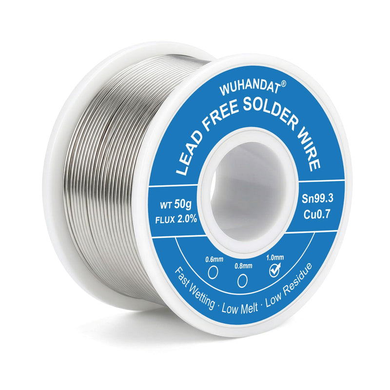 50 g Solder with Flux, Sn 99.3 Cu 0.7, Solder Wire (1.0 mm) | Lead-free solder, solder wire, electronic solder, solder wire, for repairing cables, electronic devices, etc 1.0 Mm