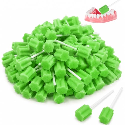 Pack of 100 Oral Care Sticks Foam Green Oral Hygiene Cotton Buds | For oral hygiene, dental care and cleaning hard-to-reach areas, gentle and effective for daily use