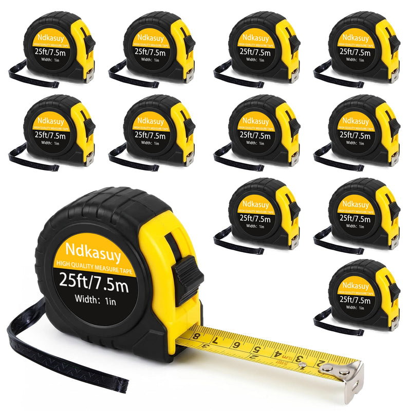 Tape Measure 25-Ft 12 Pack Set, Metric & Imperial Dual Markings