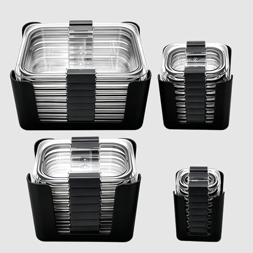 Lids Organizer for Rubbermaid Brilliance,Fits 9.6,4.7 & 3.2,0.5,1.3 Cups Black,4-Piece Bundle