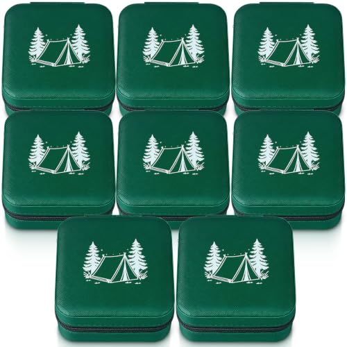 Nosiny 8 Pack Small Travel Jewelry Box - Green Bachelorette Party Gifts