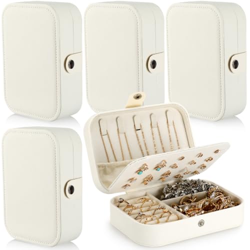 Nosiny 4 Pcs Travel Jewelry Case Small Portable Jewelry Box for Women