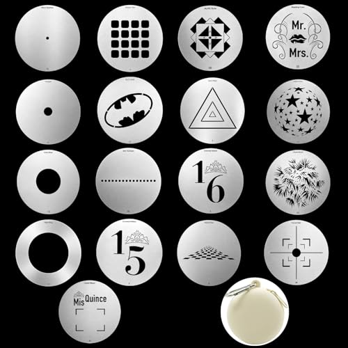 17Pcs M-Size 66mm Stainless Steel Gobos Kit for Optical Snoot | Heat-Resistant Light Modifier for Godox/Aputure/Westcott 66mm/2.6inches Storytelling
