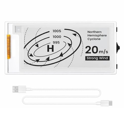 ELECROW CrowPanel 2.13 Inch E-Ink Display Module SPI Interface E Paper Screen Compatible with Arduino IDE for HMI Projects ESP32 E-Ink Display 2.13 Zoll