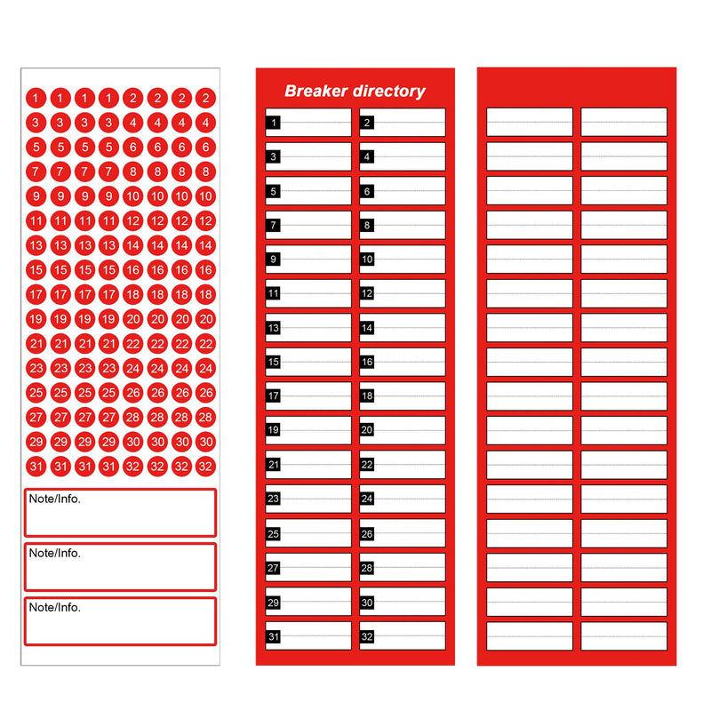 3 Set Electrical Panel Labels 4 x 12 Inch Breaker Box Directory Stickers Circuit Breaker Directory Labels Pencil Writing Can Be Wiped Clean Load Center Stickers Decals for Electrical Panel Fuse Box