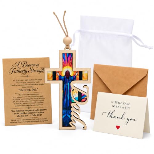 Cross Suncatcher, Christian Christmas Ornament for Dad Dad-jesus