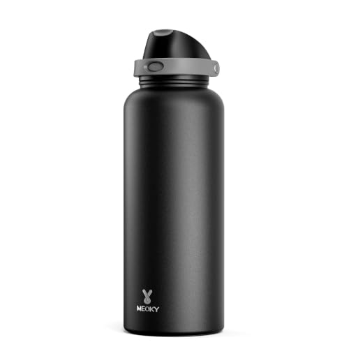 Meoky 64 oz Insulated Water Bottle, Half Gallon Water Jug for Sports Gym Night 64 Ounces