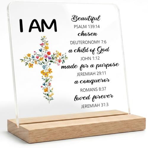 Baptism Confirmation Gifts for Women,Inspirational Religious Christening Acrylic Decor Sign,Happy First Communion Christian Decor Baptism