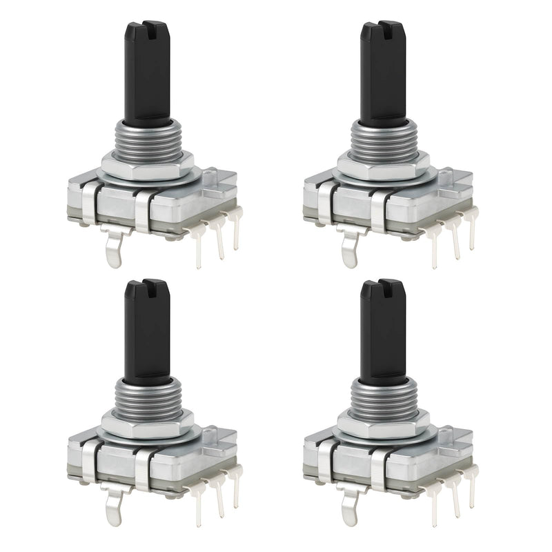 ECSiNG 4 x EC16 Rotary Encoders Half Axis 3 Pin 24 Pulse 20 mm Shaft for Audio Microcontroller Input