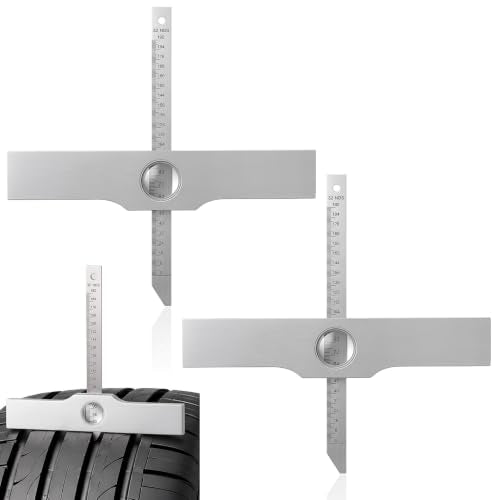 Hicarer 7-inch aluminum tire tread depth gauge with mechanical measurement scale for vehicle inspection