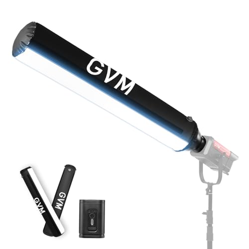 GVM 43.3" Inflatable Softbox, Foldable Air Tube Soft Box with Air Pump, Compatibility for GVM SD300C/500B/650B and Other Bowens Mount Light, Air Softbox for Studio Portraits, Video Recording 1