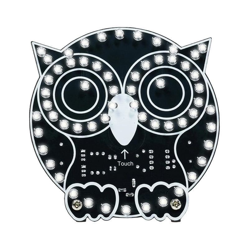Owl Shaped LED Light Soldering Kit, DIY Soldering Project Soldering Exercise Set | For beginners, touch control 3 light modes, electronic kit soldering set for STEM lessons
