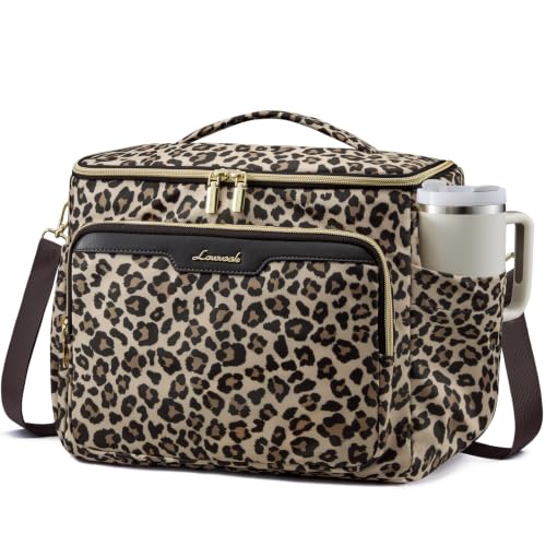 LOVEVOOK Insulated Lunch Box for Women, Wide Opening Adult Lunch Cooler Bag Leopard Medium(11L)