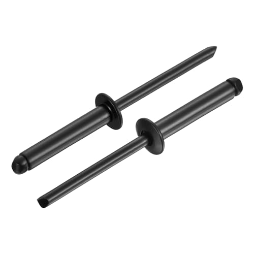 BOLTALIVON 1/8 x 1/2 inch 304 stainless steel black open-end blind rivets, 100 pieces