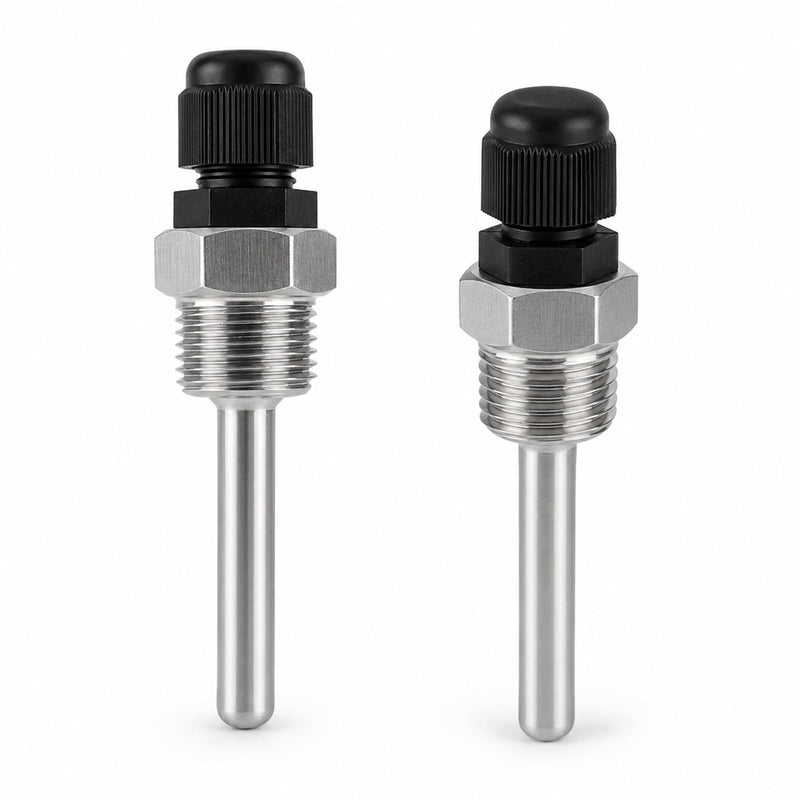 2x Tauchhülse 1/2 Zoll Edelstahl (50mm), G1/2 Gewinde für Fühler, Sensor | Robustes Schutzrohr, 6mm Innendurchmesser, passend bei Wassertank, Solaranlage & Heizung, rostfreies Mess-Zubehör