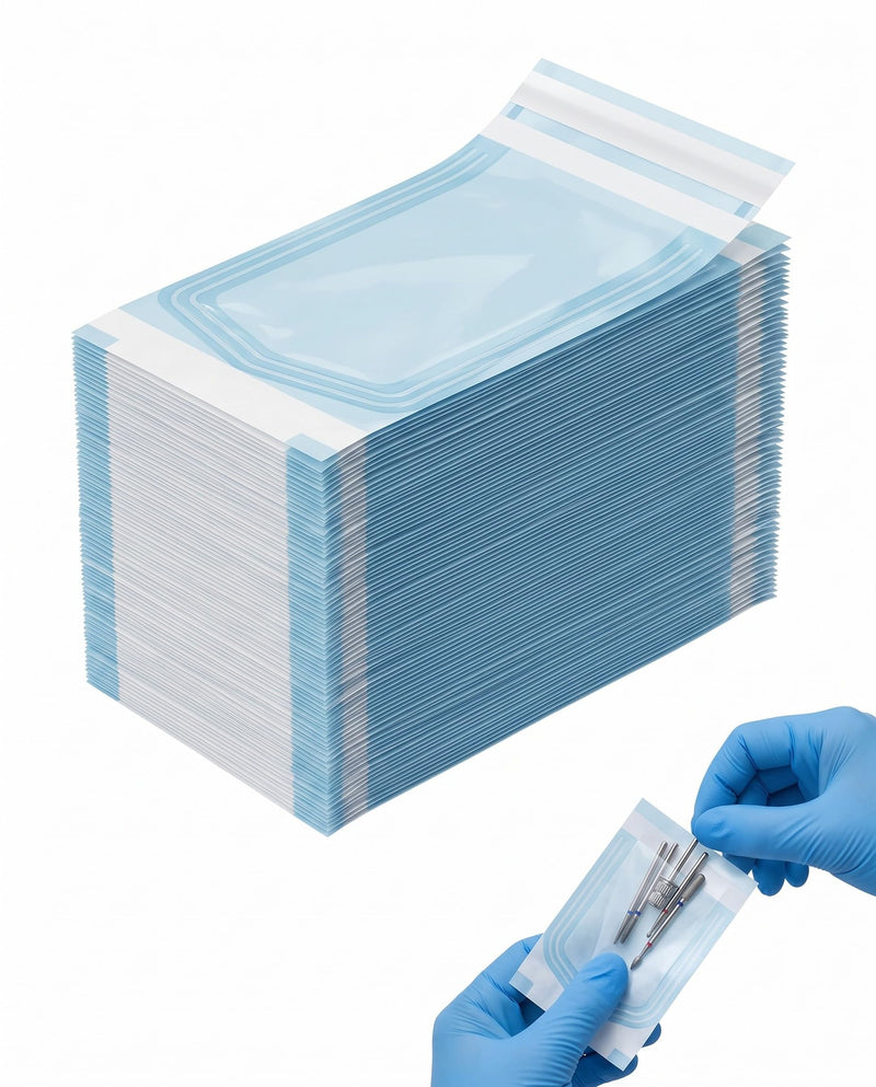 YUZNA 200x Disposable Sterilization Bags with SK Closure, 57x130mm, Self-Adhesive, Sterilization Bags for Autoclaves