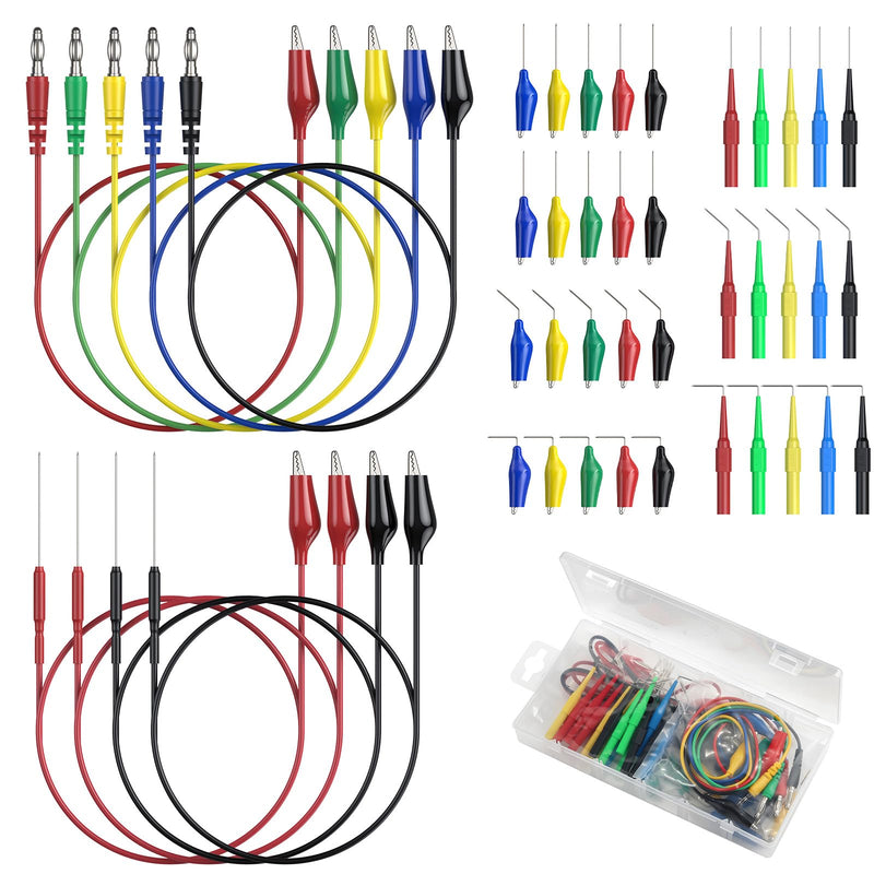 Neoteck 44-Piece Test Leads Test Cable Set 4 mm Banana Plug Crocodile Clips Multi-Angle Test Probe