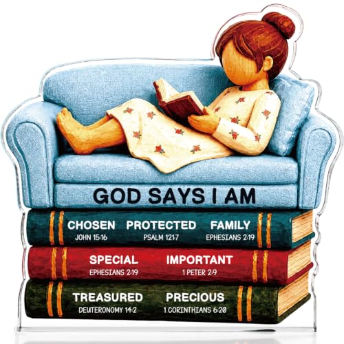 Christian Gifts for Women Inspirational Bible Verse Acrylic Plaque Sign God says i am