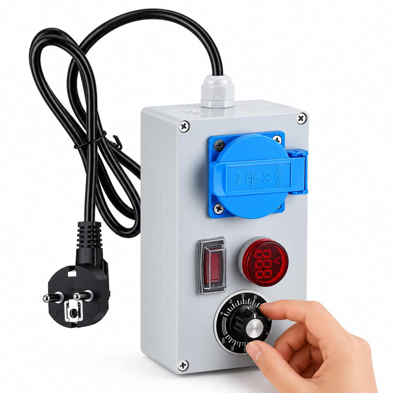 Voltage Regulator Electric Speed Controller 230V 4000W 18A with LED | 18A Max, 10A rated current, 4000W peak. Speed controller for fans, angle grinders, blowers, hand drills. Overload protection